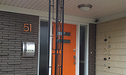 modern house numbers 51 orange door
